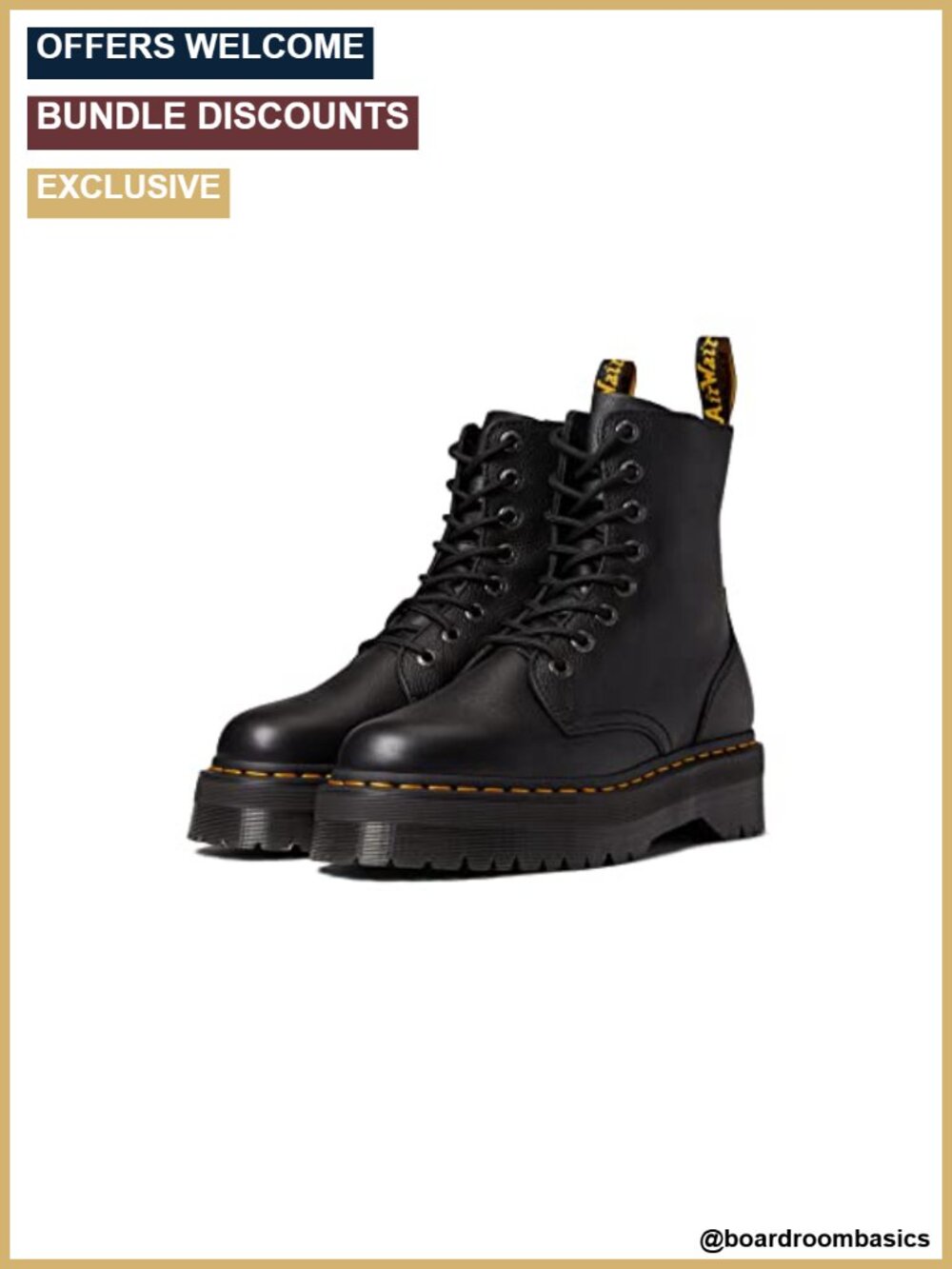 Dr. Martens Jadon III Leather Platform Lace Up Combat Boot